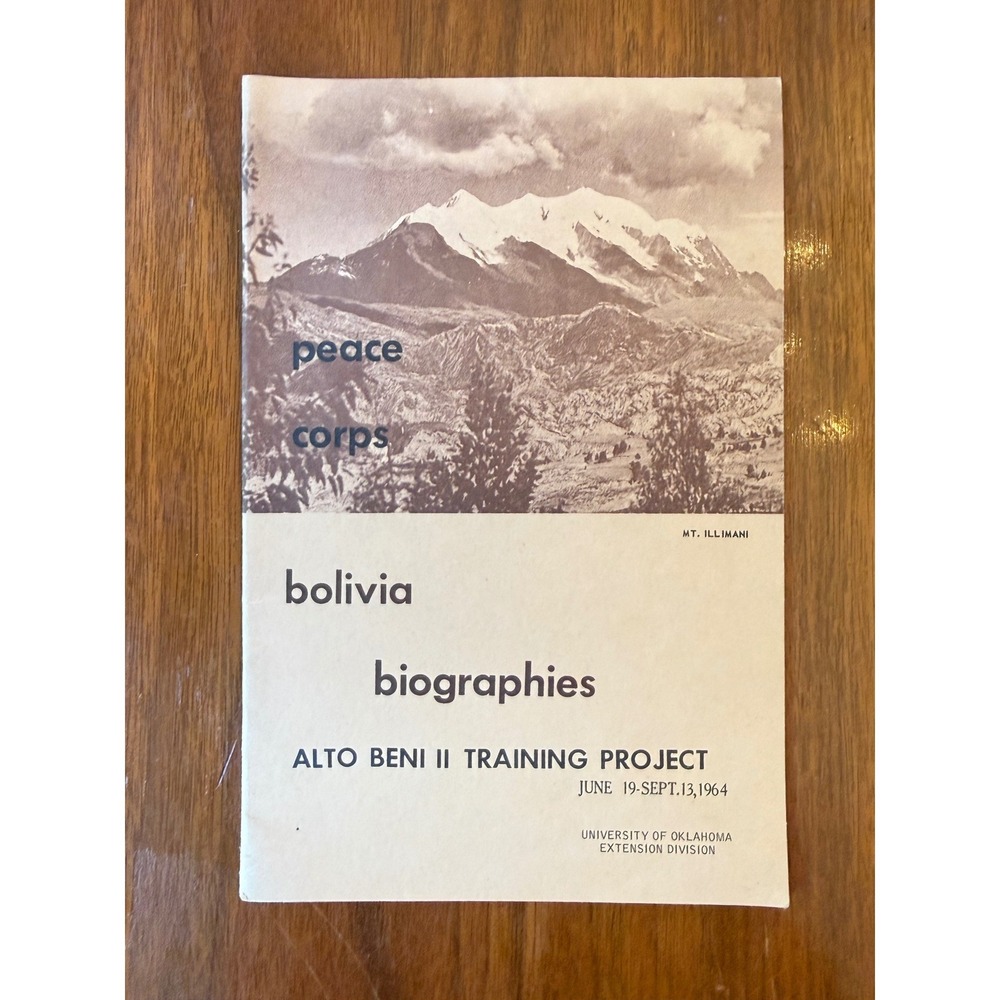 VTG Peace‎ Corps Bolivia Biographies Booklet 1964 Training Project History Rare